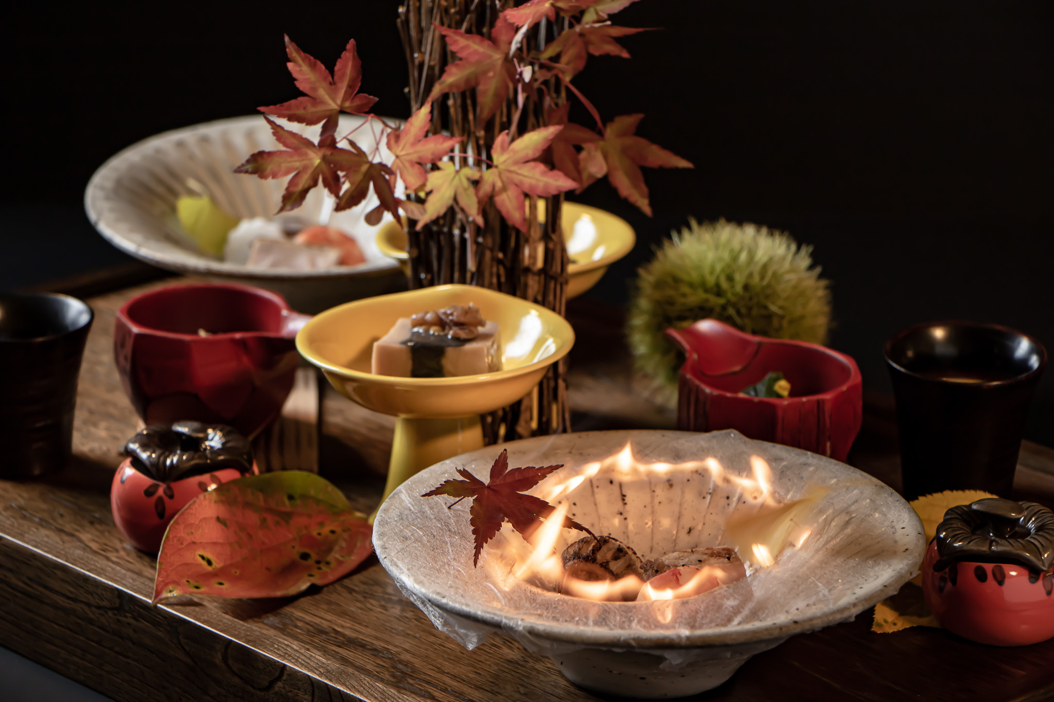 秋彩会席プランの料理イメージ